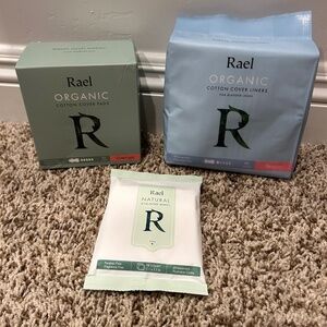 Rael Organic Feminine Care Bundle | Pads, Liners & Wipes | New Sealed